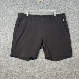 7Diamonds Shorts Mens 38 Black Hybrid Board shorts Flat Front Lightweight Casual